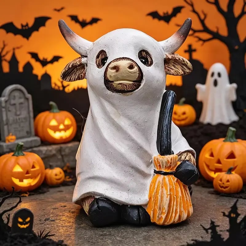 🔥 50% OFF TODAY 🎃 Halloween Highland Cow Resin Figurines
